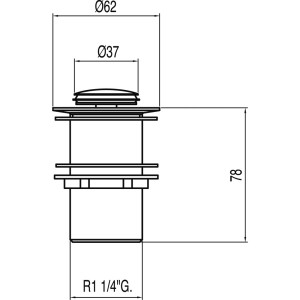 Bonde de lavabo sans trop‑plein  Ø 37 mm CLICK‑CLACK - TRES 13454070