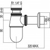 Siphon bouteille avec bouchon de visite pour lavabo - TRES 13463430