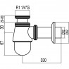 Siphon bouteille avec bouchon de visite pour bidet - TRES 13463440