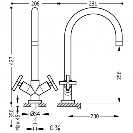 Mélangeur évier  - TRES 163333