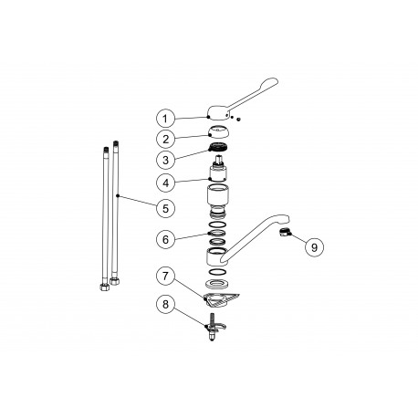 Mitigeur évier Manette medicale - TRES 17233311