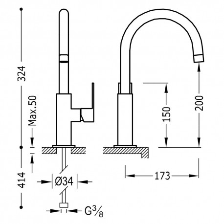 Mitigeur lavabo  - TRES 20020505