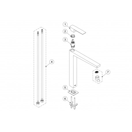 Mitigeur lavabo avec rallonge - TRES 20210305
