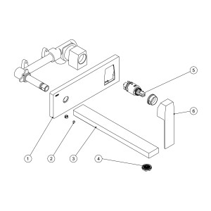 Mitigeur évier mural Corps encastré inclus et non divisible. Bec 245 mm. - TRES 20220004