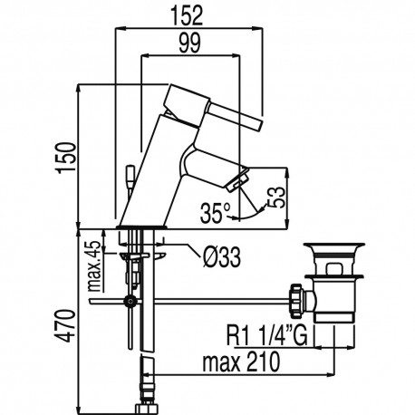 Mitigeur lavabo  - TRES 20310301