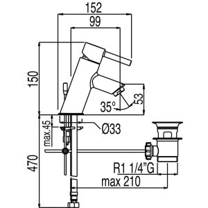 Mitigeur lavabo  - TRES 20310301