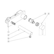 Mitigeur évier mural Corps encastré inclus et non divisible. Bec 160 mm. - TRES 20321001