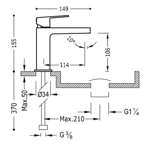 Mitigeur lavabo PROJECT chromé - TRES 21110301