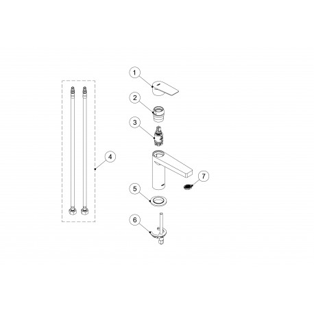 Mitigeur lavabo PROJECT chromé - TRES 21110301