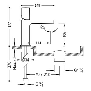 Mitigeur lavabo  - TRES 21110302
