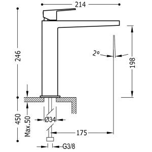 Mitigeur lavabo  - TRES 21120301