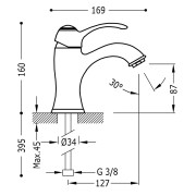 Mitigeur lavabo Laiton vieilli TRES-CLASIC - TRES 24210301LV