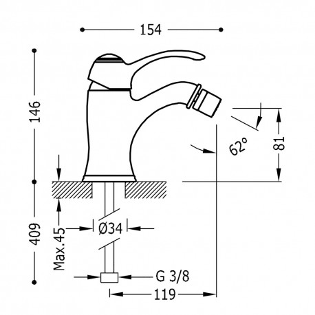 Mitigeur bidet  - TRES 24212001