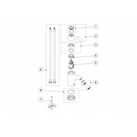 Mitigeur bidet  - TRES 24212001