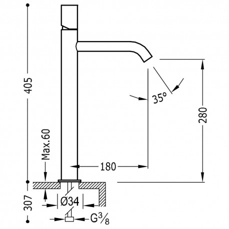 Mitigeur lavabo avec rallonge - TRES 26130801