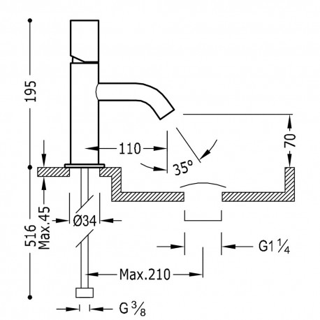 Mitigeur lavabo  - TRES 26190301