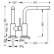 Mitigeur évier avec bec extractible - TRES 56243703