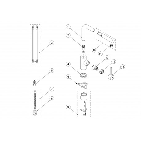 Mitigeur évier avec bec extractible - TRES 56243703