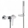 Mitigeur douche Douchette à main anticalcaire avec support orientable et flexible satin - TRES 20516701