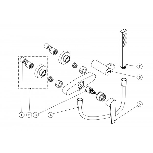 Ensemble de douche adaptable à tout type de robinet Acier - TRES 19063504AC  - Vita Habitat