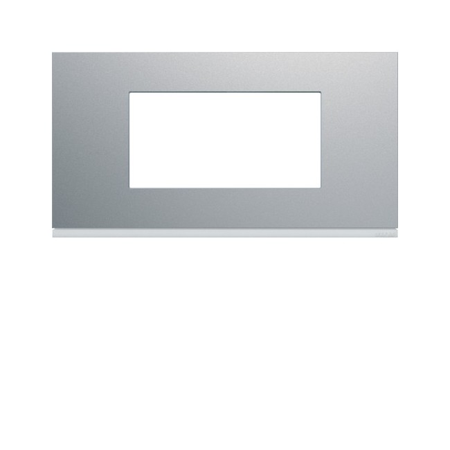 Plaque 4M E71 titane - APPAREILLAGE MURAL GALLERY HAGER WXP0104