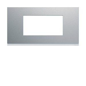 Plaque 4M E71 titane - APPAREILLAGE MURAL GALLERY HAGER WXP0104