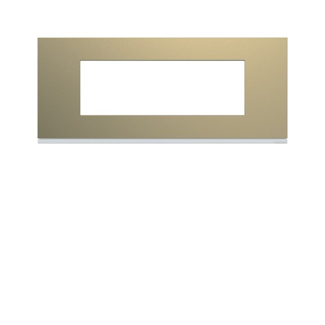 Plaque 6M E57 champagne - APPAREILLAGE MURAL GALLERY HAGER WXP0406