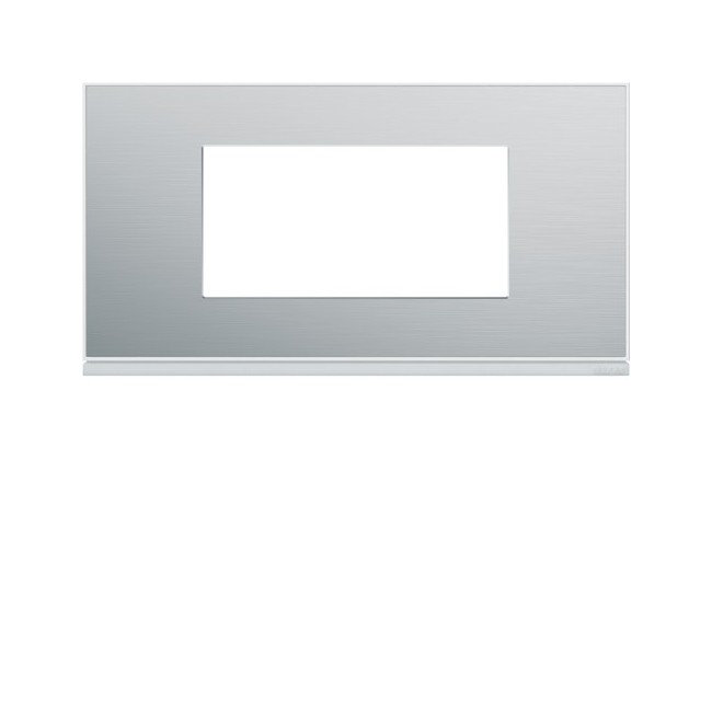 Plaque 4M E71 placage aluminiu - APPAREILLAGE MURAL GALLERY HAGER WXP2004