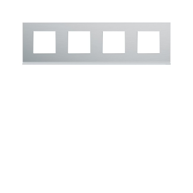 Plaque 4P H71 placage aluminiu - APPAREILLAGE MURAL GALLERY HAGER WXP2014