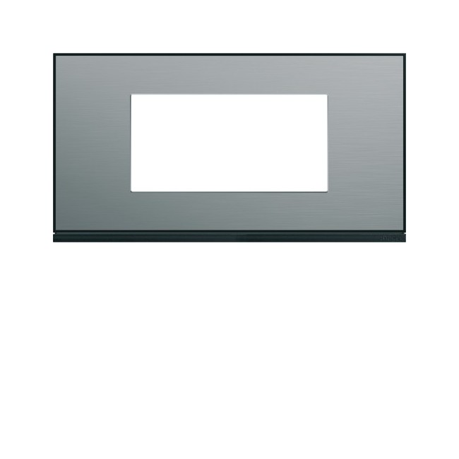 Plaque 4M E71 placage steel - APPAREILLAGE MURAL GALLERY HAGER WXP2104