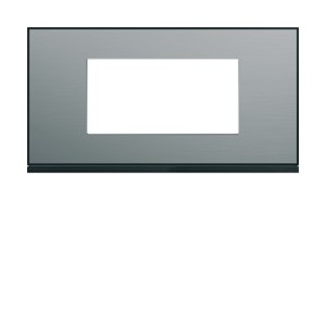 Plaque 4M E71 placage steel - APPAREILLAGE MURAL GALLERY HAGER WXP2104