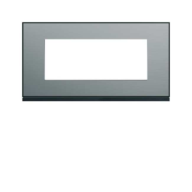 Plaque 5M E71 placage steel - APPAREILLAGE MURAL GALLERY HAGER WXP2105