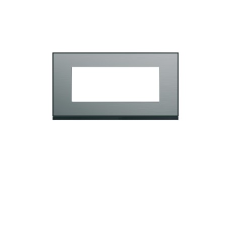 Plaque 5M E71 placage steel - APPAREILLAGE MURAL GALLERY HAGER WXP2105