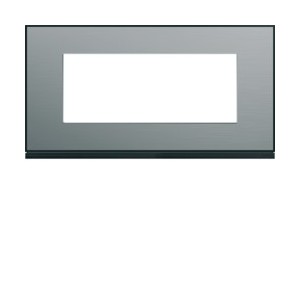 Plaque 5M E71 placage steel - APPAREILLAGE MURAL GALLERY HAGER WXP2105