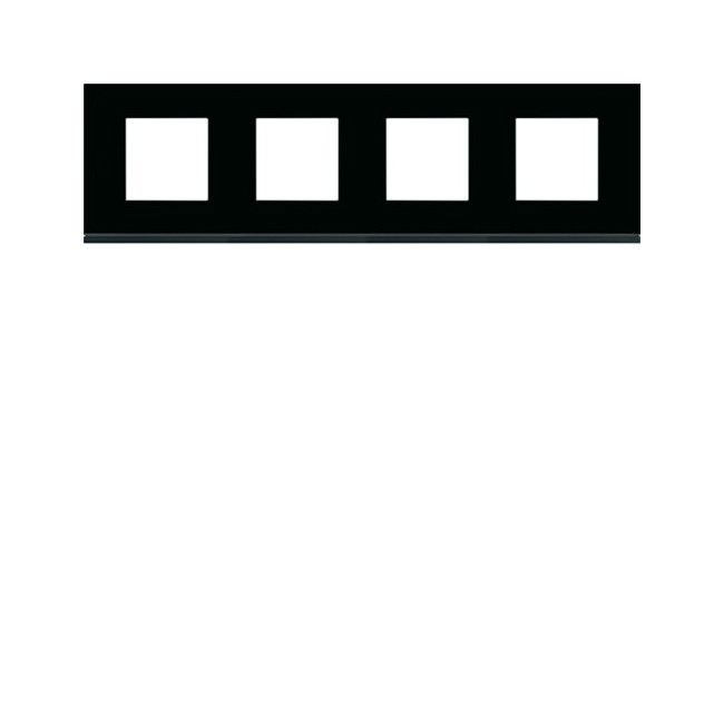 Plaque 4P H71 midnight glass - APPAREILLAGE MURAL GALLERY HAGER WXP4114