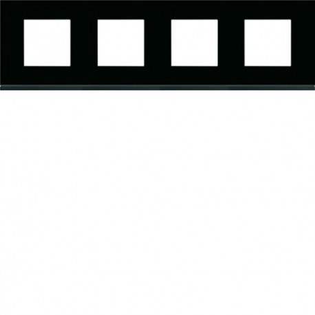 Plaque 4P H71 midnight glass - APPAREILLAGE MURAL GALLERY HAGER WXP4114