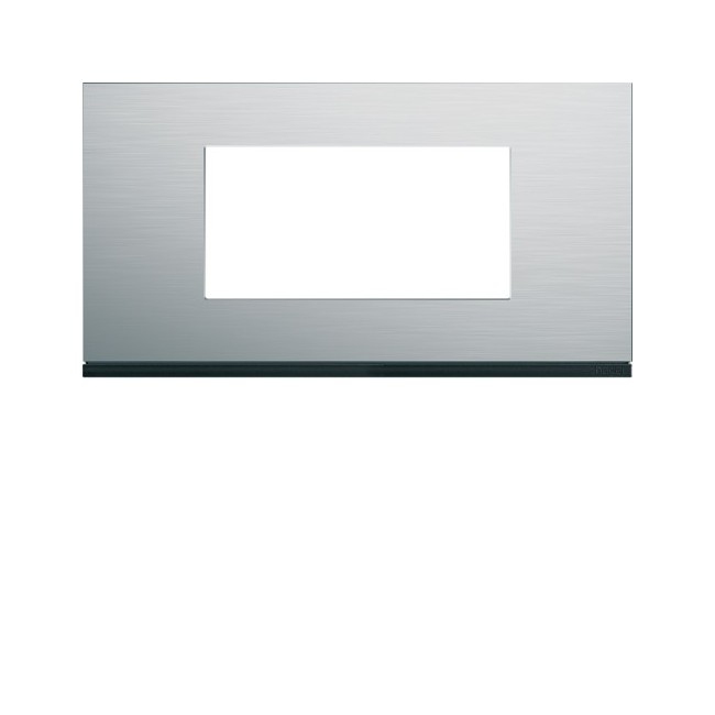 Plaque 4M E71 natural alu - APPAREILLAGE MURAL GALLERY HAGER WXP4304