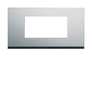 Plaque 4M E71 natural alu - APPAREILLAGE MURAL GALLERY HAGER WXP4304