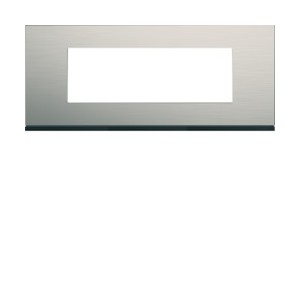 Plaque 6M E57 antique alu - APPAREILLAGE MURAL GALLERY HAGER WXP4506