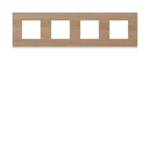 Plaque 4P H71 oak wood - APPAREILLAGE MURAL GALLERY HAGER WXP4714