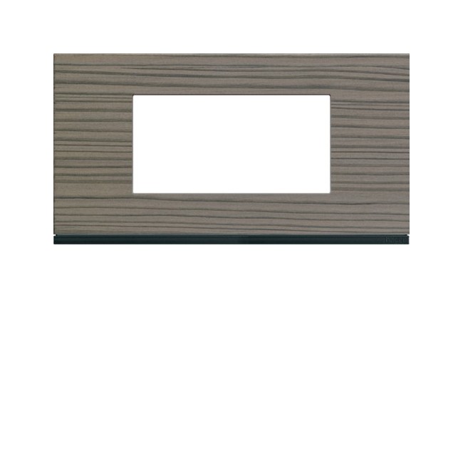 Plaque 4M E71 grey wood - APPAREILLAGE MURAL GALLERY HAGER WXP4804