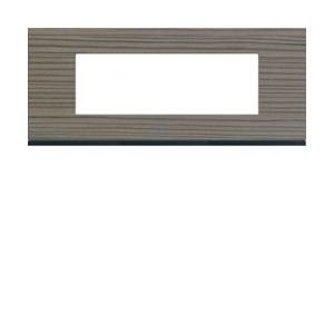 Plaque 6M E57 grey wood - APPAREILLAGE MURAL GALLERY HAGER WXP4806