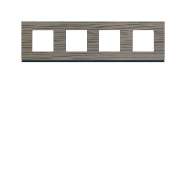 Plaque 4P H71 grey wood - APPAREILLAGE MURAL GALLERY HAGER WXP4814