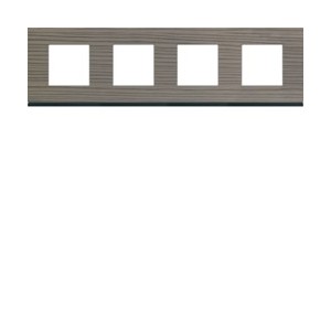 Plaque 4P H71 grey wood - APPAREILLAGE MURAL GALLERY HAGER WXP4814