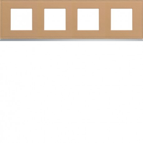 Plaque 4P H71 cord leather - APPAREILLAGE MURAL GALLERY HAGER WXP5114
