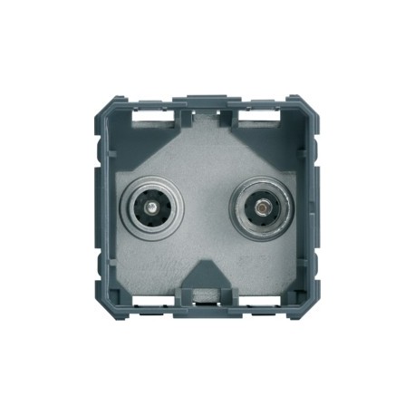 Prise TV+FM BNC traver 10db 2M - APPAREILLAGE MURAL GALLERY HAGER WXF254