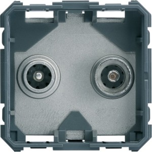 Prise TV+FM BNC traver 10db 2M - APPAREILLAGE MURAL GALLERY HAGER WXF254