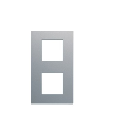 Plaque 2P V71 titane - APPAREILLAGE MURAL GALLERY HAGER WXP0142