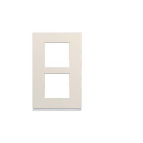 Plaque 2P V57 dune - APPAREILLAGE MURAL GALLERY HAGER WXP0322