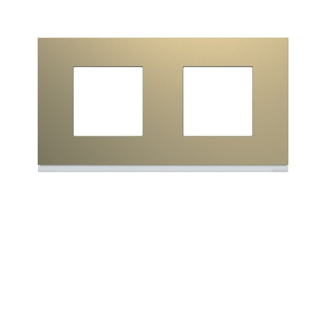Plaque 2P H71 champagne - APPAREILLAGE MURAL GALLERY HAGER WXP0412